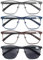 MODFANS 4 Pairs (Blue Light Blocking) Reading Glasses Men,Metal Frame Rectangle Style Stainless Steel Material Spring Hinges,Black-Grey-Blue-Brown