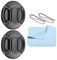 PATIKIL Camera Lens Cap, 2 Pack Center Pinch Front Lens Cover with Cap String/Microfiber Cleaning Cloth for 72mm Thread Universal DSLR Lenses for Nikon, for Fujifilm, for Pentax, for Leica