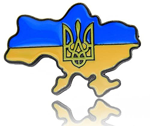 Wudaizhi Ukraine Flagge Brosche National Blumenbrosche Patriotische Abzeichen Revers Pins Personalisierte Button -Abzeichen Für Die Dekoration