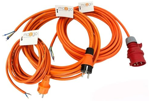 Anschlussleitung Anschlusskabel Geräteanschlusskabel Kabelstecker Stromkabel mit Schuko oder CEE-Stecker PUR H07BQ-F 2X1,0mm² - 5X2,5mm² Außen 16A IP44 orange 3-20m, TYP:H07BQ 3X1.5mm² - 10m