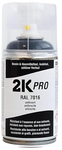 2K PRO 2K Spraydose 250ml - 2 Komponenten Sprühlack, Schnelltrocknender Spritzlack, UV-Beständig, Stoss- und Kratzfest | RAL7016 - Anthrazit Glanz
