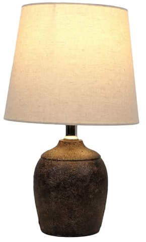 WiseAccordio Contemporary Table Lamp With Black Resin Base for Living Room, Bedside, Office - Modern Design