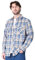 Iris Sprite Chemises à Carreaux pour Hommes Chemise à Carreaux en Flanelle Chemise décontractée à Carreaux Casual Manches Longues avec Poches(M508-Bleu Beige, XXL)