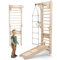 6-in-1 Wooden Swedish Wall & Slide Set – Versatile Indoor Climbing Frame for Kids, Includes Ladder, Slide Board, Monkey Bars and art addition – For Ages 2-12