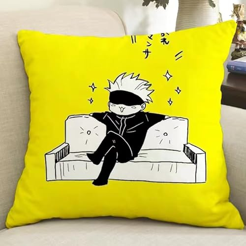 Zhongkaihua Anime Kissen Itadori Yuji/Gojo Satoru Plüsch Weiches Quadratisches Anime Figur Kissen Home Sofa Dekoration