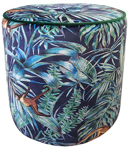 Autrefois Epsilon Sitzsack, rund, Fußablage, komfortabel und modern, Motiv Dschungel, 36 x 39 cm