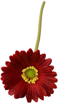 fxwtich Langlebige künstliche Blüten, Gerbera-Blüten Jamesonii mit Stiel, realistische künstliche Seidenblume für Zuhause, Büro, Tischdekoration, künstlicher Blumenzweig Weinrot