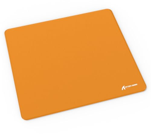 Attack Shark CM02 Gaming Mouse Pad with High-Density Fiber Surface,5S Coating Technology,4mm Thick Cushioning, Precision Edging,Anti-Slip Rubber Bottom for Enhanced Stability and Precision-Orange