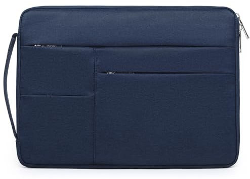 HYZUO 15-16 Pulgadas Funda Ordenador Portátil para MacBook Pro 16 M4/M3/M2/M1 2025-2019, 15 Surface Book, Bolsa Protectora para 15 15,6 Dell HP Lenovo ThinkBook Asus Acer Samsung, Azul Marina