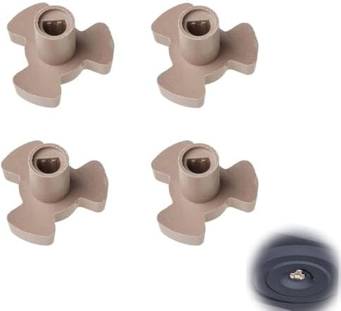 Lot de 4 Coupleurs de Plateau Tournant Microwave, Accouplement Pièces de Rechange pour Plateau Micro Onde, Support de Rouleau de Remplacement Résistant à la Chaleur, pour Four à Micro-Ondes, Platine