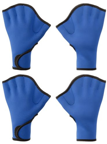 PATIKIL Guanti da Nuoto, 2 Coppie Guanti Nuoto Palmati Fitness Acquatico Resistenza all'Acqua Palette da Nuoto per Uomo Donna Acquagym, XL, Blu Scuro