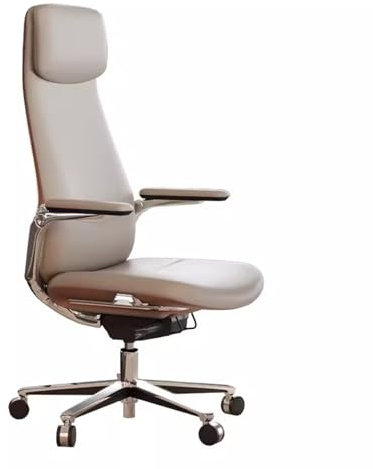 Fauteuil de Bureau Chaise de bureau à dossier haut en cuir for adulte, chaise de bureau d'étude avec bras rabattables rembourrés, chaise de bureau ergonomique pivotante et réglable Chaise de Bureau(Be