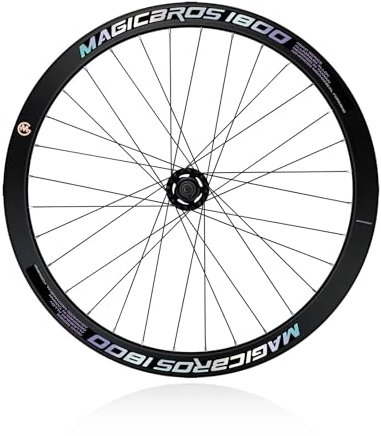 MirOdo 700C Fixed Gear Bike-Radsatz 40 mm Felgenhöhe Alu-Legierung Vorder- und Hinterräder Innenbreite 16 mm Außenbreite 27 mm 100/120 mm V-Brake-Lagernaben for 23-28C Außenreifen Rennrad(Front)