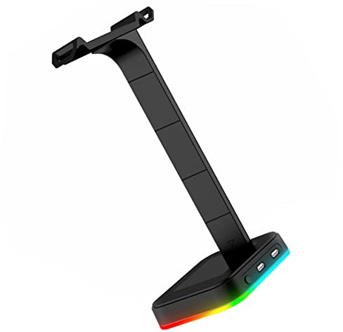 HOMOCONO Rgb Gaming Headset Display Stand Usb Hub Black Headphone Rack Nonslip Base