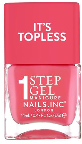 Nails Inc It's Topless Gel-Like Nail Polish, 4-in-1 Base Coat, Treatment, Colour & Top Coat, Long Lasting, Strong, Chip Free Nails, Glossy Salon Quality Manicure, Air Dry Nail Polish, Sofia, 14 ML