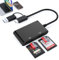 SD Card Reader, 4-in-2 USB A/C Memory Card Reader with Dual SD+TF Card Slots, Micro SD Card Reader Support Reading 2 Cards Simultaneously, USB C SD Card Reader for iPhone 16/15/iPad/Android/MacBook/PC