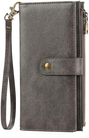 GOIACII Portefeuille Femme Cuir avec Blocage RFID Longue Porte Monnaie Grande Capacité Pochette Porte-chéquiers pour 16 Cartes