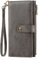GOIACII Portefeuille Femme Cuir avec Blocage RFID Longue Porte Monnaie Grande Capacité Pochette Porte-chéquiers pour 16 Cartes