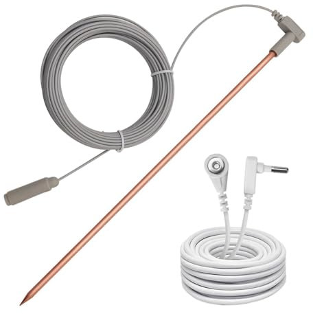 Malloy Kupfer-Erdungsstab mit 40 Fuß Langem Erdungskabel (Weiblich), Tragbares Erdungsstab-Set, Ideal für Geerdete Produkte A