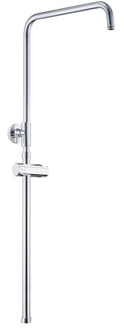 JOHO Colonne de douche réglable en hauteur avec support de douchette - Barre de douche en acier inoxydable - Bras de douche Longueur réglable de 69 à 111 cm - Chromé