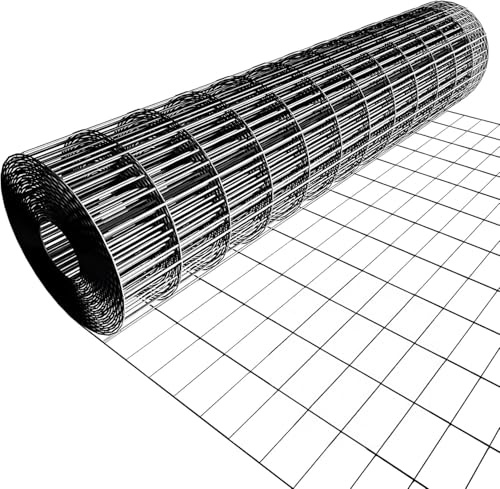 Gareinwuds Hardware Cloth for Chicken Wire Fencing of Chicken Coop - 2x3in Mesh 16 Gauge 24in x 50ft Black Vinyl Coated Welded Wire Mesh - Animal Fencing for Garden Protection, Predator Barrier