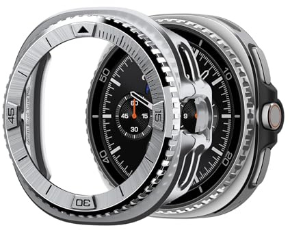 Spigen Bezel Tune Pro Entwickelt für Samsung Galaxy Watch 8 Classic 46mm Hülle mit Lünette Ring (2025) - Silber