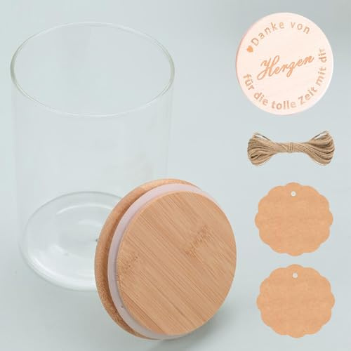 Abschiedsgeschenk Kollegen,Abschiedsgeschenke für Kollegen,Vorratsglas mit Holzdeckel,Luftdicht Vorratsgläser Taufgeschenk,kollegin abschiedsgeschenk Geschenk Für Kollegen, Lehrer und Pädagogen.