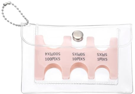 PATIKIL JPY Porte-pièces de monnaie japonais portable avec 6 emplacements en PVC pour collection Yen japonais Rose