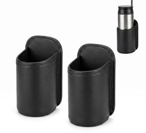 2pcs Car Cup Holder, Universal Vehicle Cup Holder, Car Drinks Holders | Black Leather Easy to Clean & Replace, Fit Most Car Water Bottles