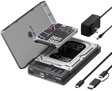 ICY BOX Spade Clone 3882 Station de clonage & Docking Station pour SSD M.2 NVMe ainsi que HDD/SSD SATA 2,5/3,5, station d’accueil disque dur USB-C avec USB 3.2 Gen 2 (10 Gbit/s), clonage hors ligne,