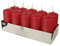 PAPSTAR 10 Stumpenkerzen Ø 40 mm · 90 mm rot - 17918