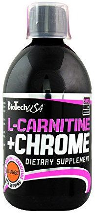 BioTech USA L-Carnitine + Chrome 500ml Orange, 1er Pack (1 x 500 ml)