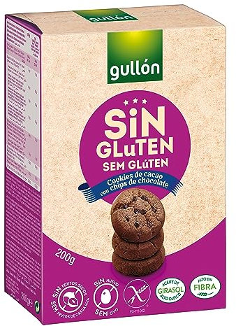 Gullón Mini Choco Chips Sin Gluten Galleta Desayuno y Merienda sin Gluten - 200 gr