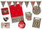Party Package Red Pirate, plates, cups, table covers, balloons etc all in one pack