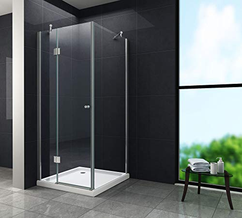 Eckeinstieg Duschkabine Dusche Stuttgart 80 x 80 x 170cm / 8 mm/ohne Duschtasse