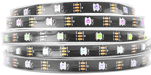 BTF-LIGHTING WS2812B 5M 30 LEDs/Pixels/m 150LEDs RGB Schwarz PCB Streifen mit 5050 SMD LEDs Wasserdicht in Rohr IP67