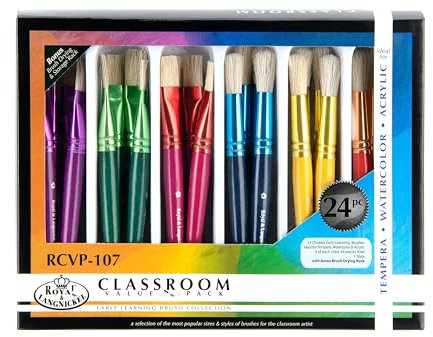 Royal and Langnickel Round/ Flat Chubby Early Learning Brush Set (Pack of 24)