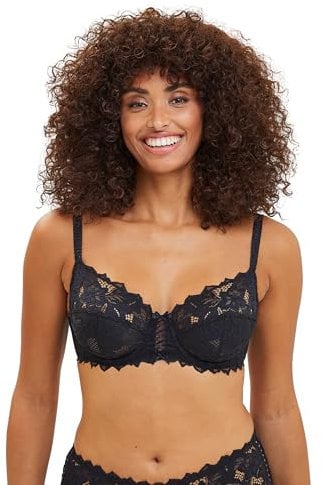 Sans Complexe - Arum - Reggiseno Push up Classico in Pizzo con Ferretto - Donna - Nero - 6D