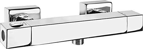 Cornat Brause-Thermostatarmatur Mara - Hochwertiger Messingkörper - verchromt - 1/2 Zoll Brauseabgang - Cool-Touch-Oberfläche / Duscharmatur zur Aufputz-Montage / Brausethermostat / MAR3