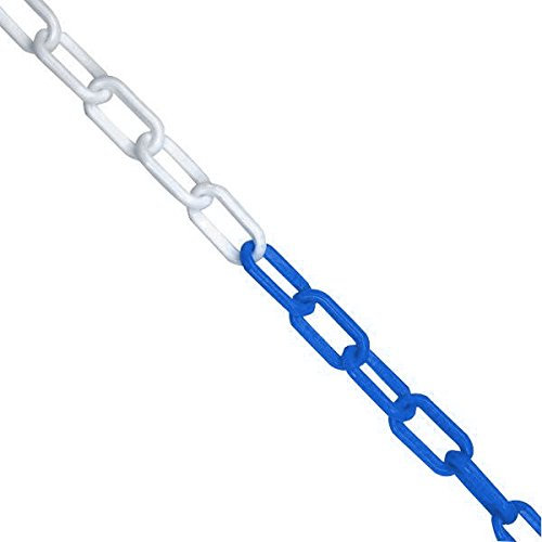 15m x 6mm Plastic Barrier Chain Link Safety Decorative Garden Fence - Blue & White