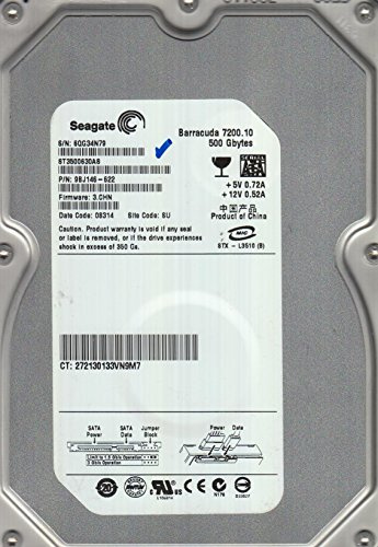 ST3500630AS, 6QG, SU, PN 9BJ146-622, FW 3.CHN, Seagate 500GB SATA 3.5 Festplatte