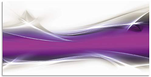 ARTland Wanddeko Wandbild Alu Verbundplatte für Innen & Outdoor Bild100x50 cm Abstrakte Motive Gegenstandslos Digitale Kunst Lila Kreatives Element Violett T9EZ