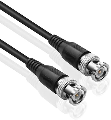 TNP BNC-Kabel - BNC-Stecker auf Stecker-Verlängerungsstecker-Adapter RF Professionelles Klasse RG-58/U Koaxialkabel-Klinkenstecker für Videoüberwachungskamera-CCTV-Systeme, Oszilloskop, 1,8 m