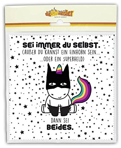 die stadtmeister Glasreinigungstuch Sei immer du selbst, außer du kannst ein Einhorn sein oder ein Superheld, dann sei beides!