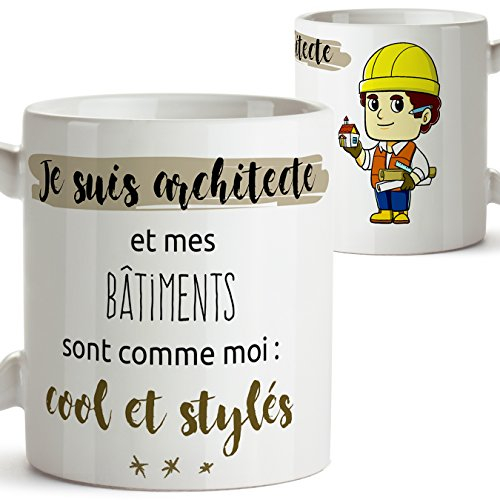 Tasse pour Un Architecte - Mes bâtiments sont comme Moi : Cool et stylés - Mug/Tasse pour Les métiers/Professions. Cadeaux pour Les architectes