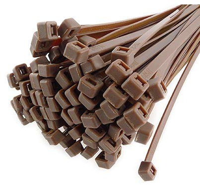 UKCable-Ties Cable Ties 370mm x 7.6mm Brown - Pack of 100