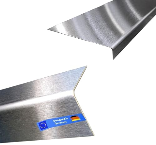 Gastro-Blechdesign Winkelprofil Edelstahl - 2m lang - 5x3cm - 0,8mm stark - K240 geschliffen V2A - Winkelblech Edelstahlwinkel -200cm 2000mm- Kantenschutz Edelstahl Winkelprofil 50x30mm