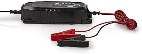 Blei-Säure-Batterie-Ladegerät - 6/12 / 12.8 V DC - 3.8 A - Ladeerhaltung - Euro/Typ C (CEE 7/16) - Batterieklemmen - Batterietyp – Energie: AGM/Blei-Akku/Gel/SLA/VRLA - Schwarz