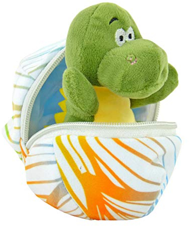 Kögler 75763 - Daniel, Mini Dino aus Plüsch im Ei, ca. 13 cm groß, kleines Plüschtier zum Kuscheln und Liebhaben, als kleines Geschenk für Kinder, Jungen und Mädchen