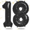 FUNXGO® Folienballon Zahl 18 Schwarz - Riesenzahl Ballon ca.100 cm - fliegt mit Helium - 18. Geburtstag Luftballon - Deko zum Geburtstage, Party, Hochzeiten - Ballon 18 Schwarz